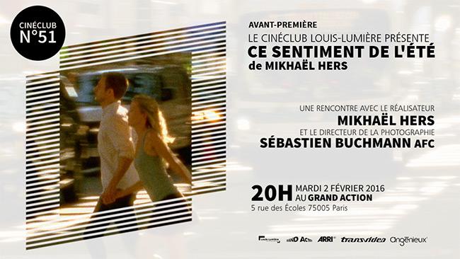 "Ce sentiment de l'été", projeté au Ciné-club de l'Ecole Louis-Lumière