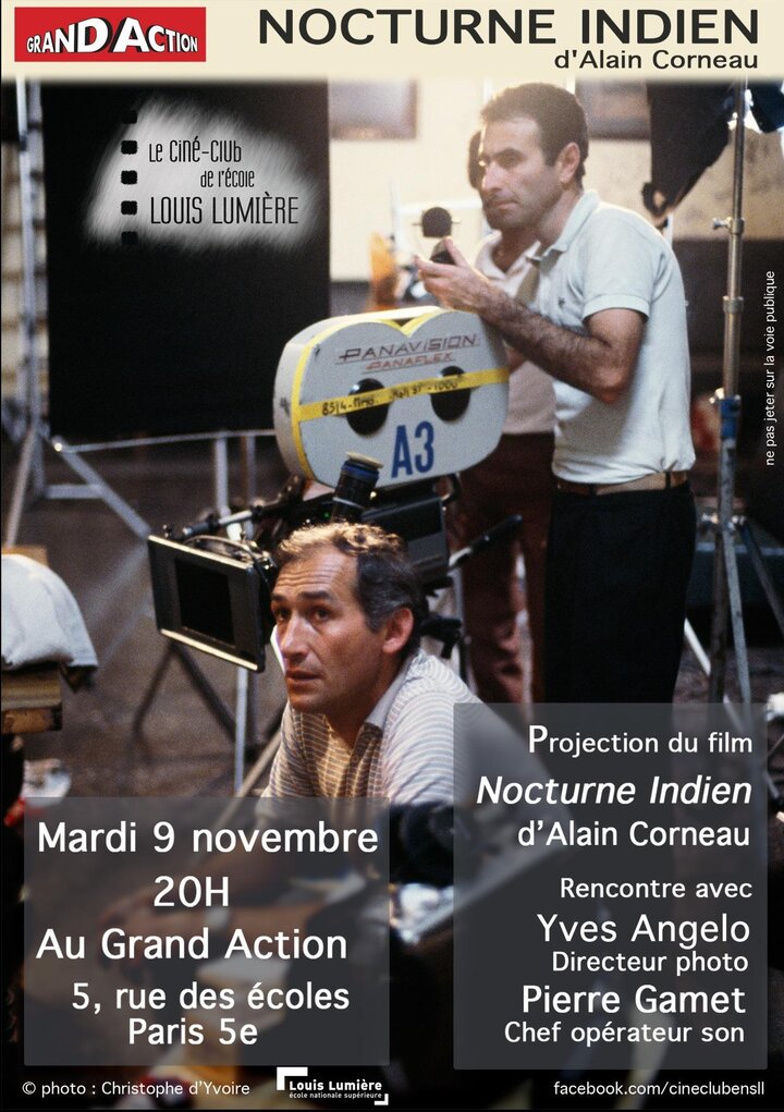 "Nocturne indien" d'Alain Corneau au ciné-club de l'ENS Louis-Lumière En présence d'Yves Angelo et Pierre Gamet