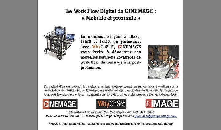 Présentation du "Work Flow Digital" de Cinémage