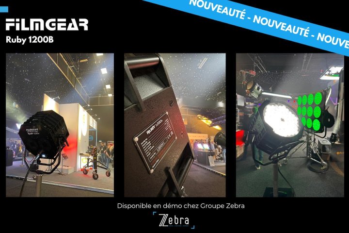 Nouveau projecteur Ruby 1200B de Filmgear : une révolution en lumière LED pour les professionnels du cinéma et de la production présentée par le Groupe Zebra