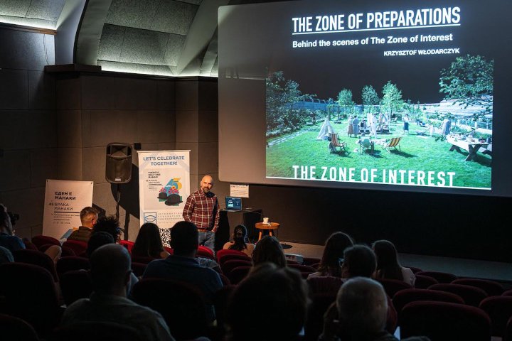 Une conférence du responsable DIT de "The Zone of Interest", Krzysztof Wlodarczyk, au Festival Manaki Brothers à Bitola Par Nathalie Durand, AFC