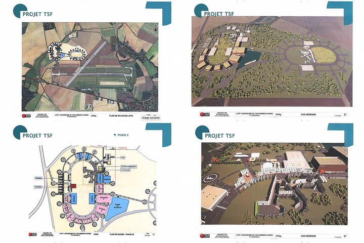 Projet de douze studios de cinéma proposés par TSF Studios et Backlot 77 sur l'aérodrome de Coulommiers