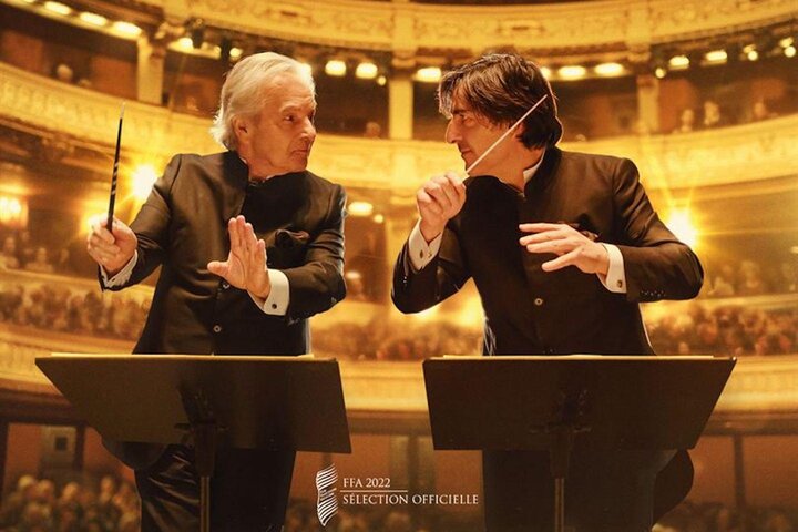 Pierre Arditi et Yvan Attal dans "Maestro(s)", de Bruno Chiche, photographié par Denis Rouden, AFC