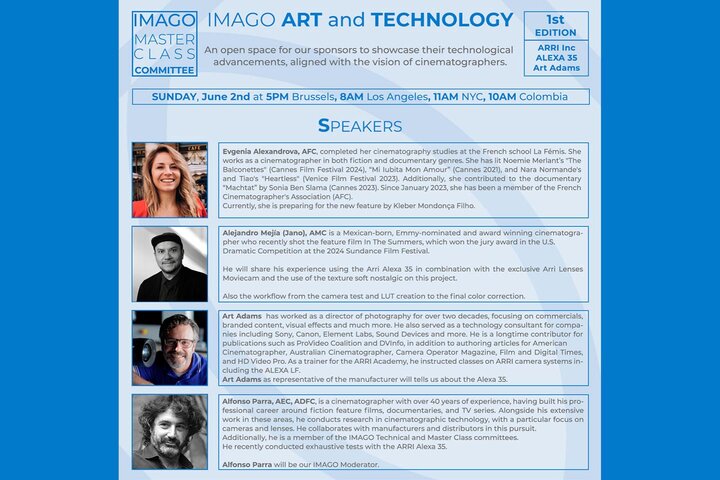Imago Art and Technology – 1st Edition – Arri Alexa 35 with Art Adams and Evgenia Alexandrova, AFC
