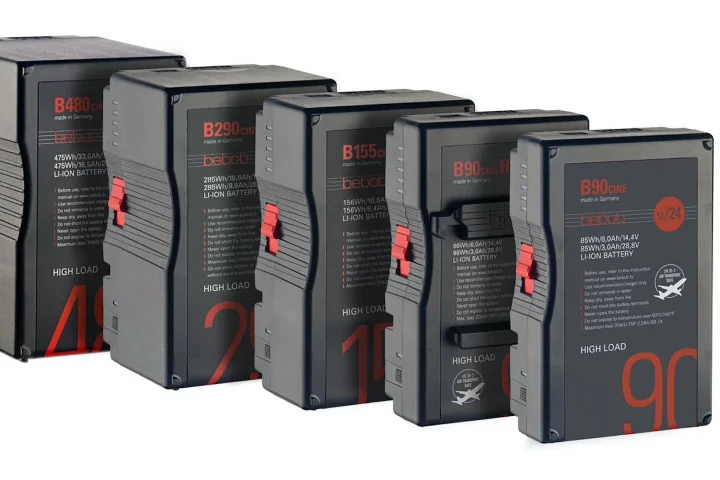 Bebob Factory lance la batterie B-Mount la plus puissante de l'industrie Avec 475 Wh, 20 A et 14,4/28,8 V, la Bebob B480cine est actuellement la plus grande batterie B-Mount en termes de capacité et de puissance.
