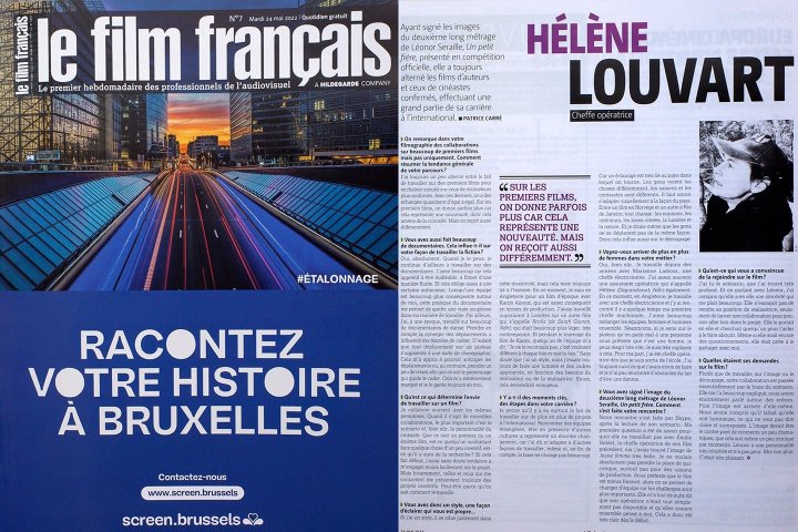 Hélène Louvart, AFC, à l'honneur dans le quotidien cannois du "Film français"