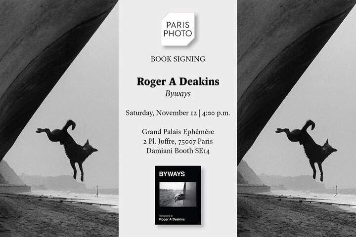 Signature du livre "Byways", de Roger A Deakins, au 25e Paris Photo